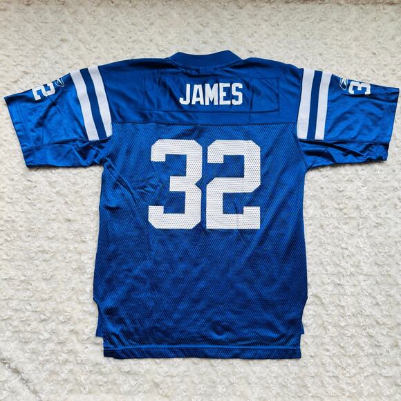 NFL Indianapolis Colts Edgerin James 32 Reebok Kid Blue Footbal Jersey Large VTG - Picture 3 of 9